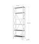 Hanah Home Suadiye Estantería Industrial Pino Atlántico y Negro